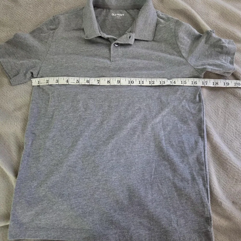 Old Navy Polo Shirt Boys 10-12 Gray Short Sleeve Jersey Tagless School Uniform
